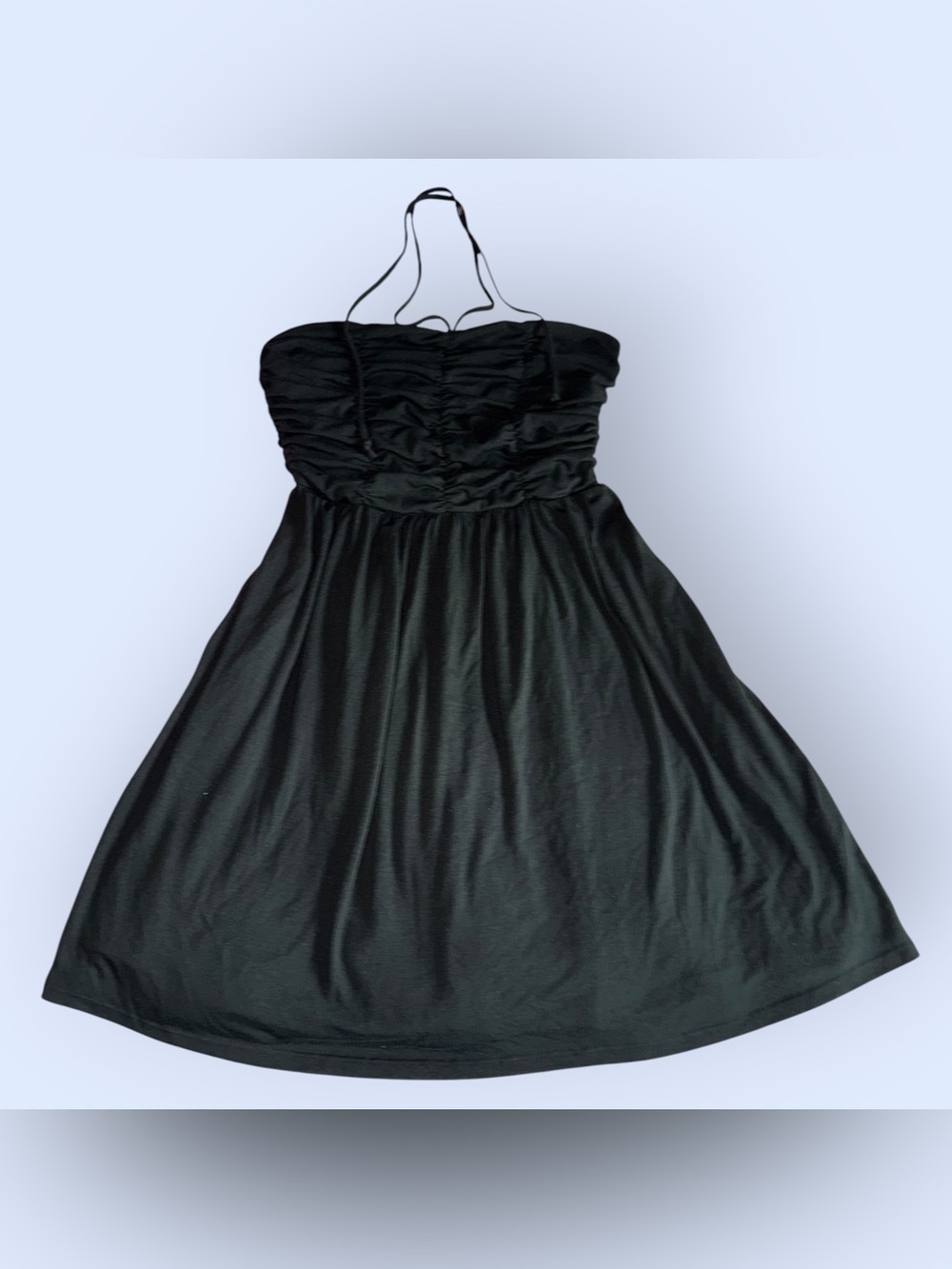 JFW Black Strapless Ruched Empire-Waist Dress